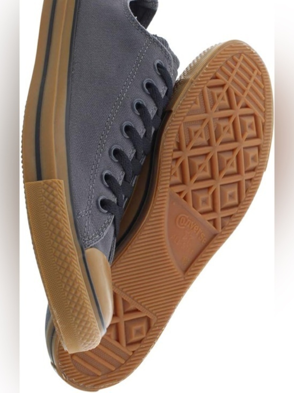 Converse Low Top Sneakers - Gray Canvas with Gum Sole Size 7.5 mens / 9.5 women